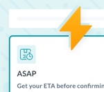 Form with ASAP delivery option selected and a lightning bolt